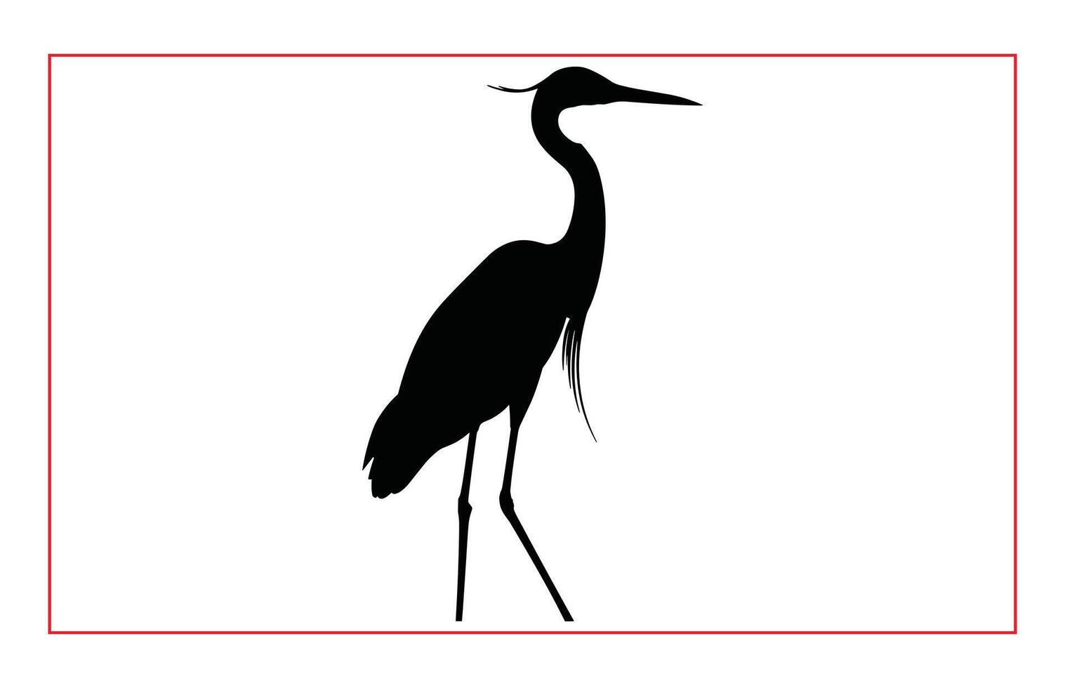 Heron Birds silhouette illustration, Silhouette of standing Heron vector