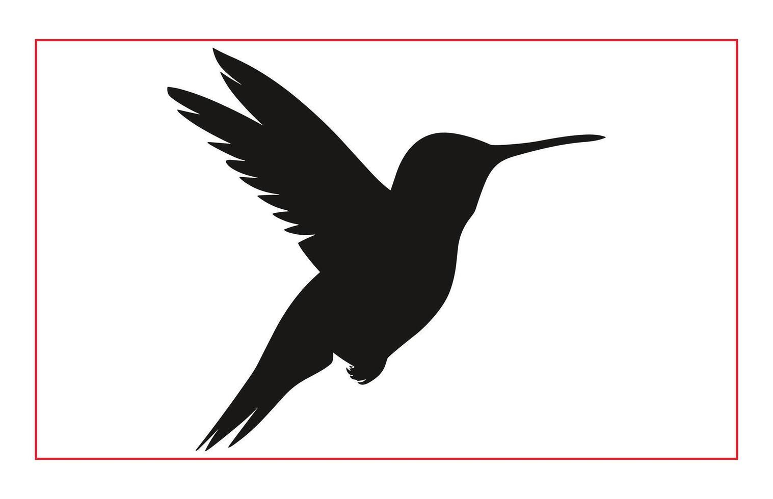 Hummingbird silhouette, Humming bird flying in open air vector