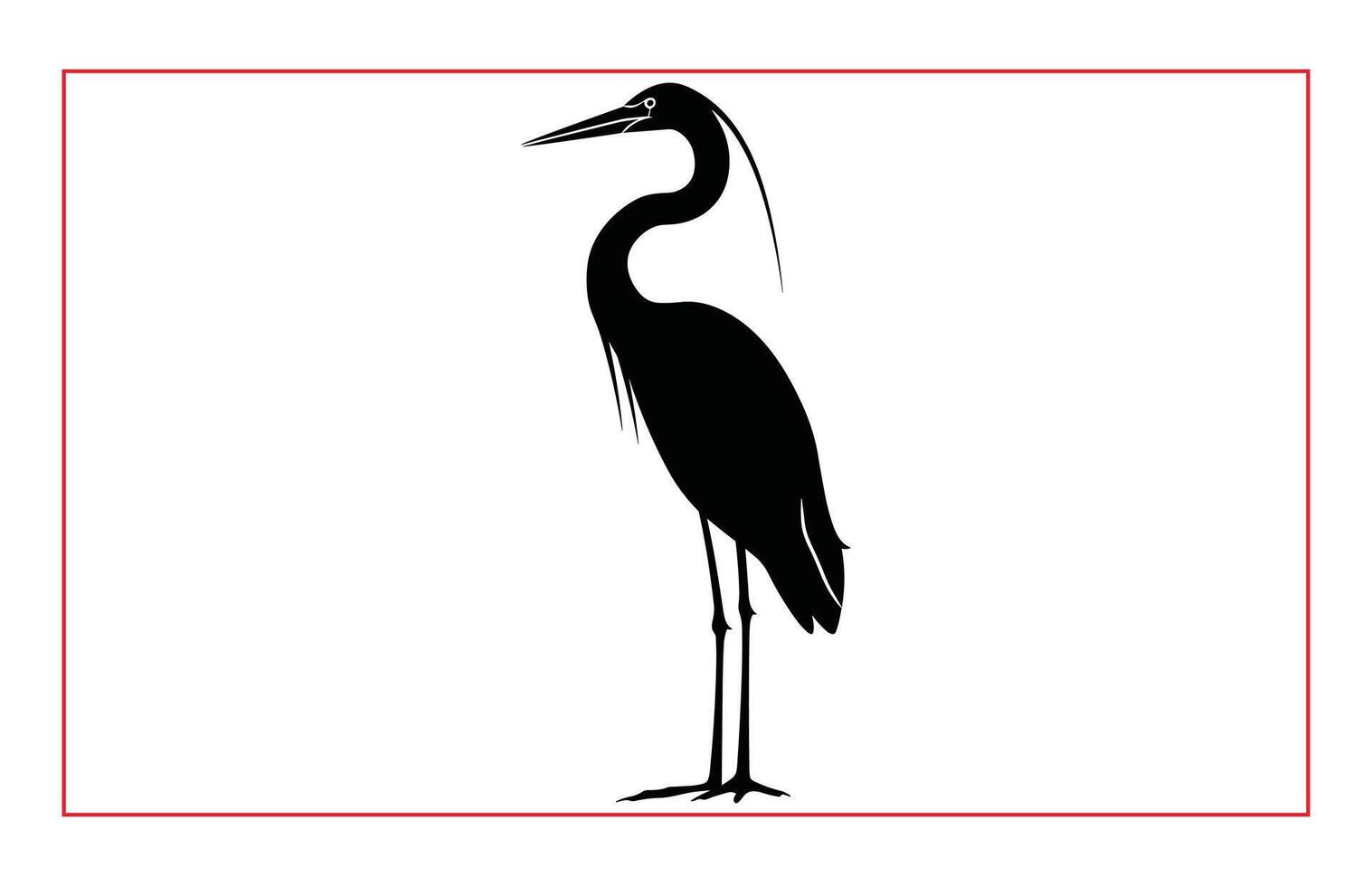 Heron Birds silhouette illustration, Silhouette of standing Heron vector