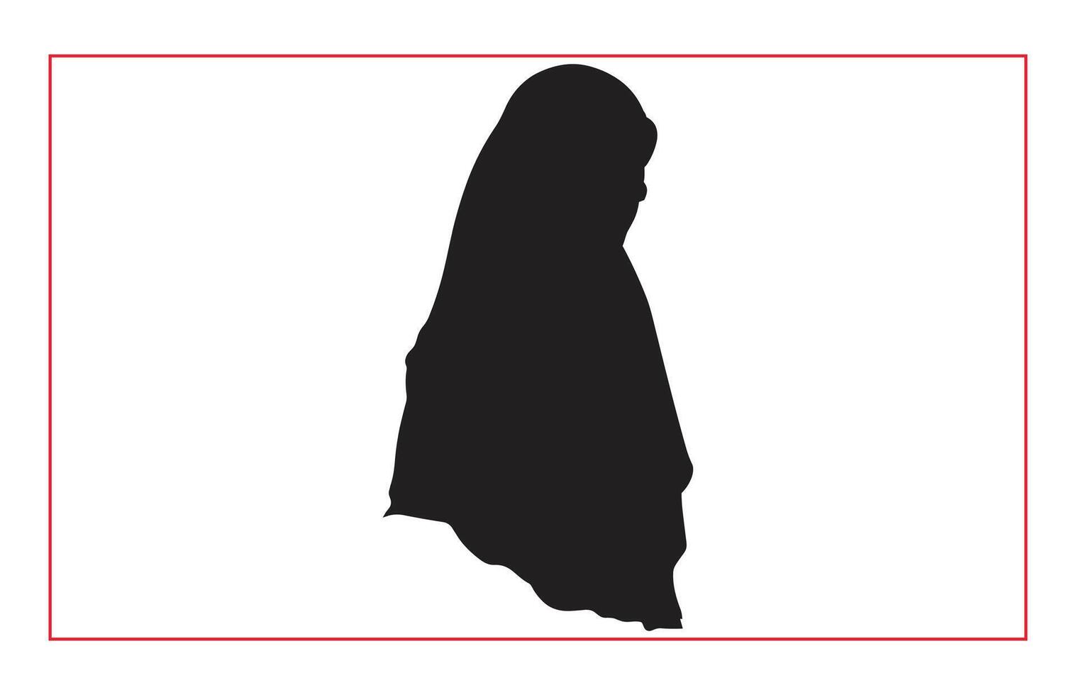 Muslim Hijab girl silhouette illustration, silhouette of a woman wearing a hijab side view vector