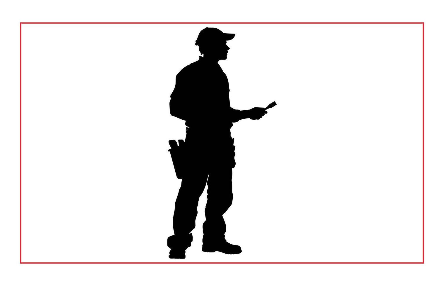 House painter silhouette illustration set, Painter workers on ladder silhouette isolated on white vector