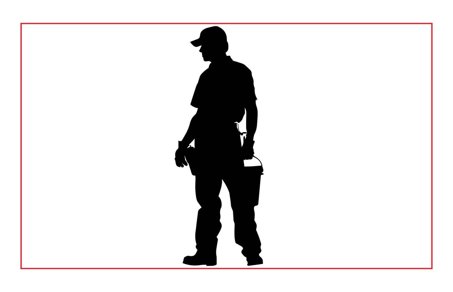 House painter silhouette illustration set, Painter workers on ladder silhouette isolated on white vector