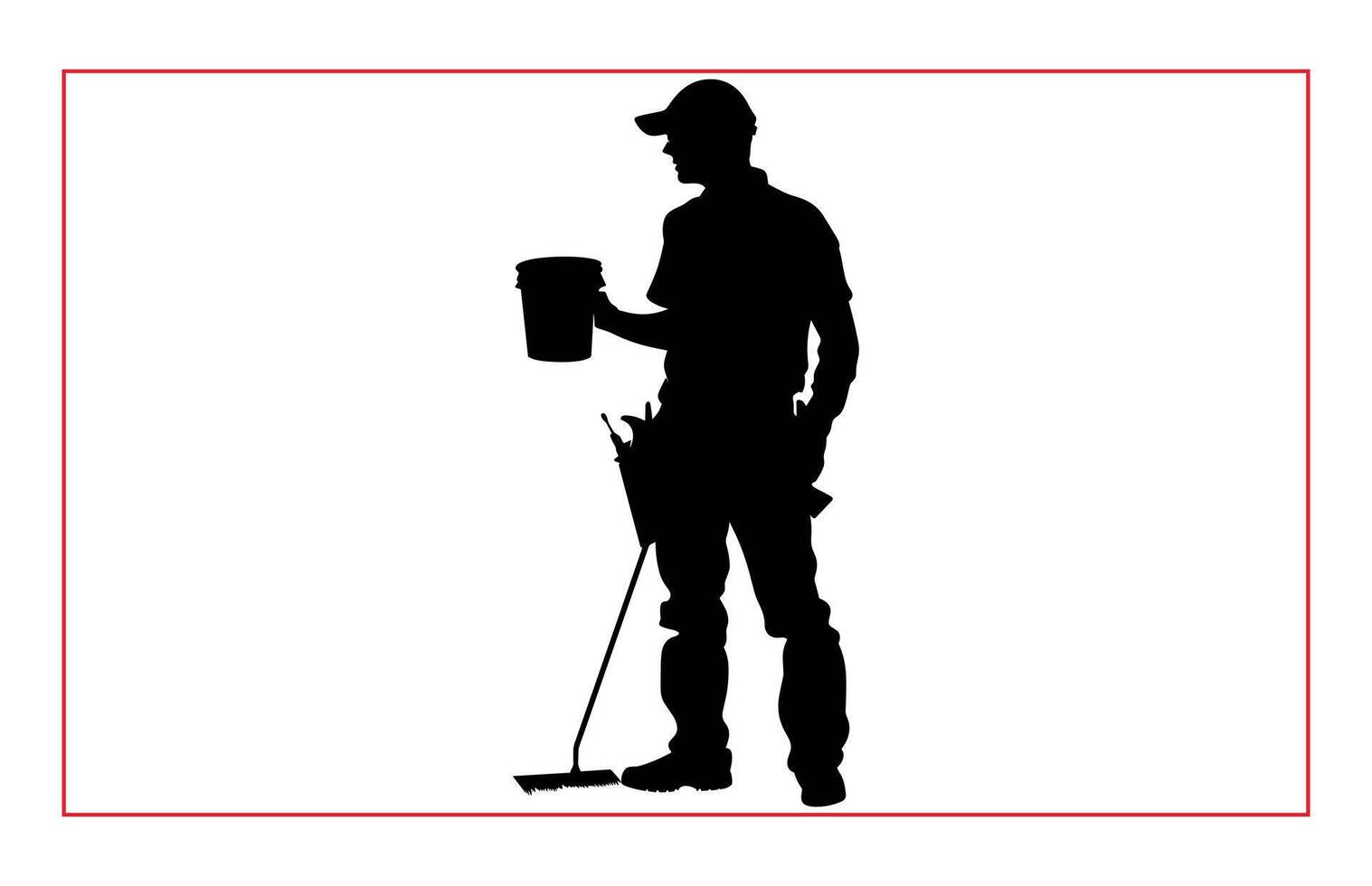 House painter silhouette illustration set, Painter workers on ladder silhouette isolated on white vector
