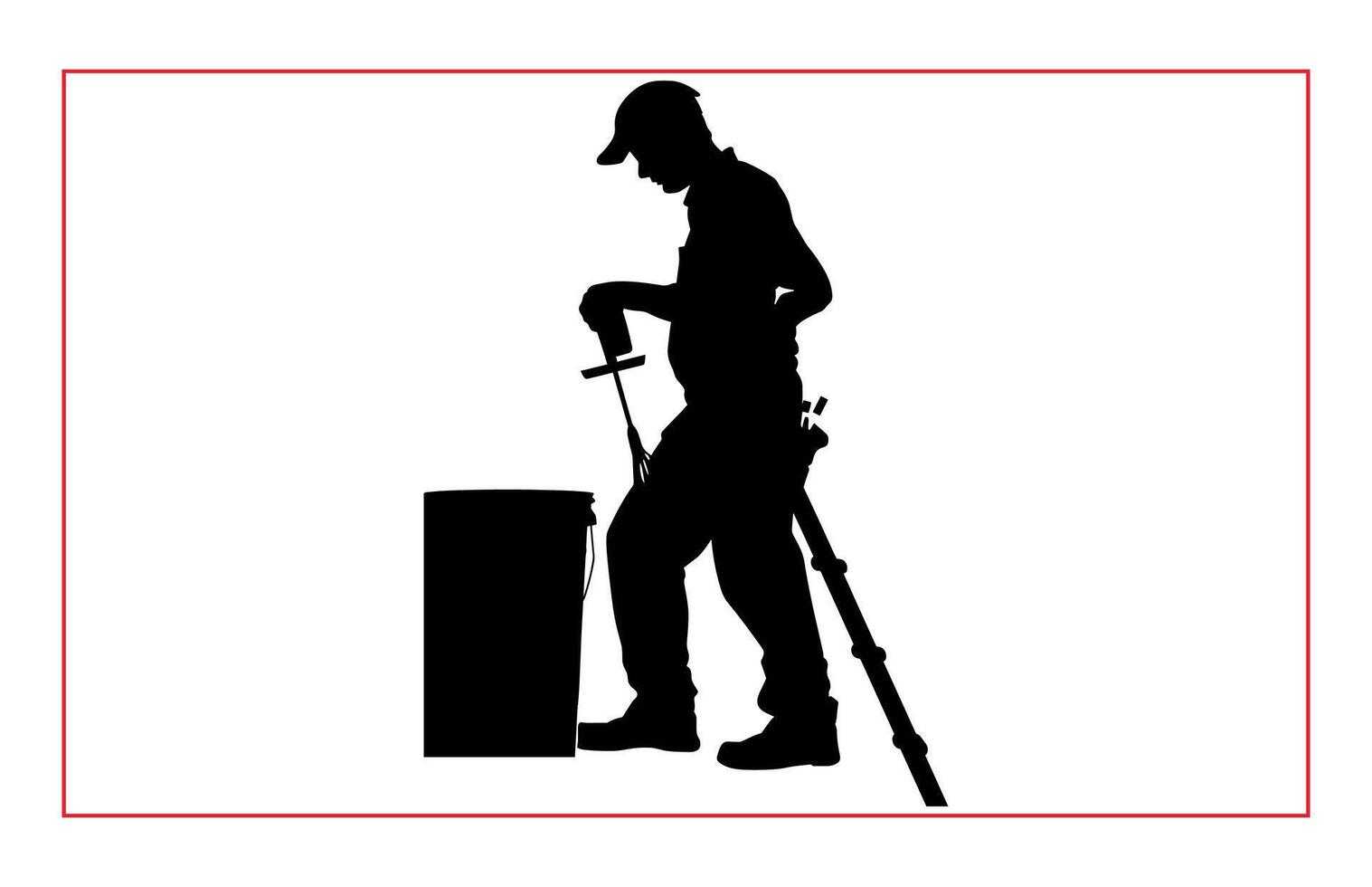 House painter silhouette illustration set, Painter workers on ladder silhouette isolated on white vector