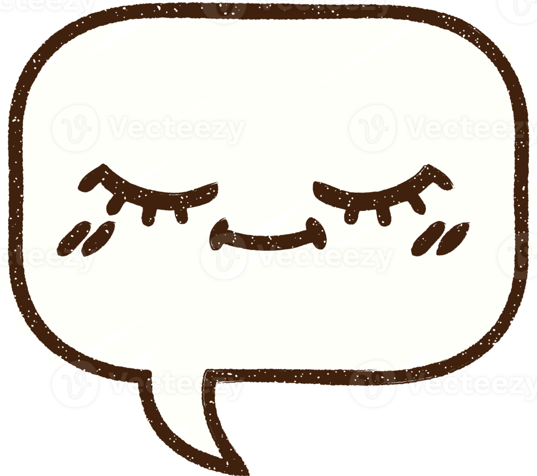 a speech bubble with eyes and a smile png