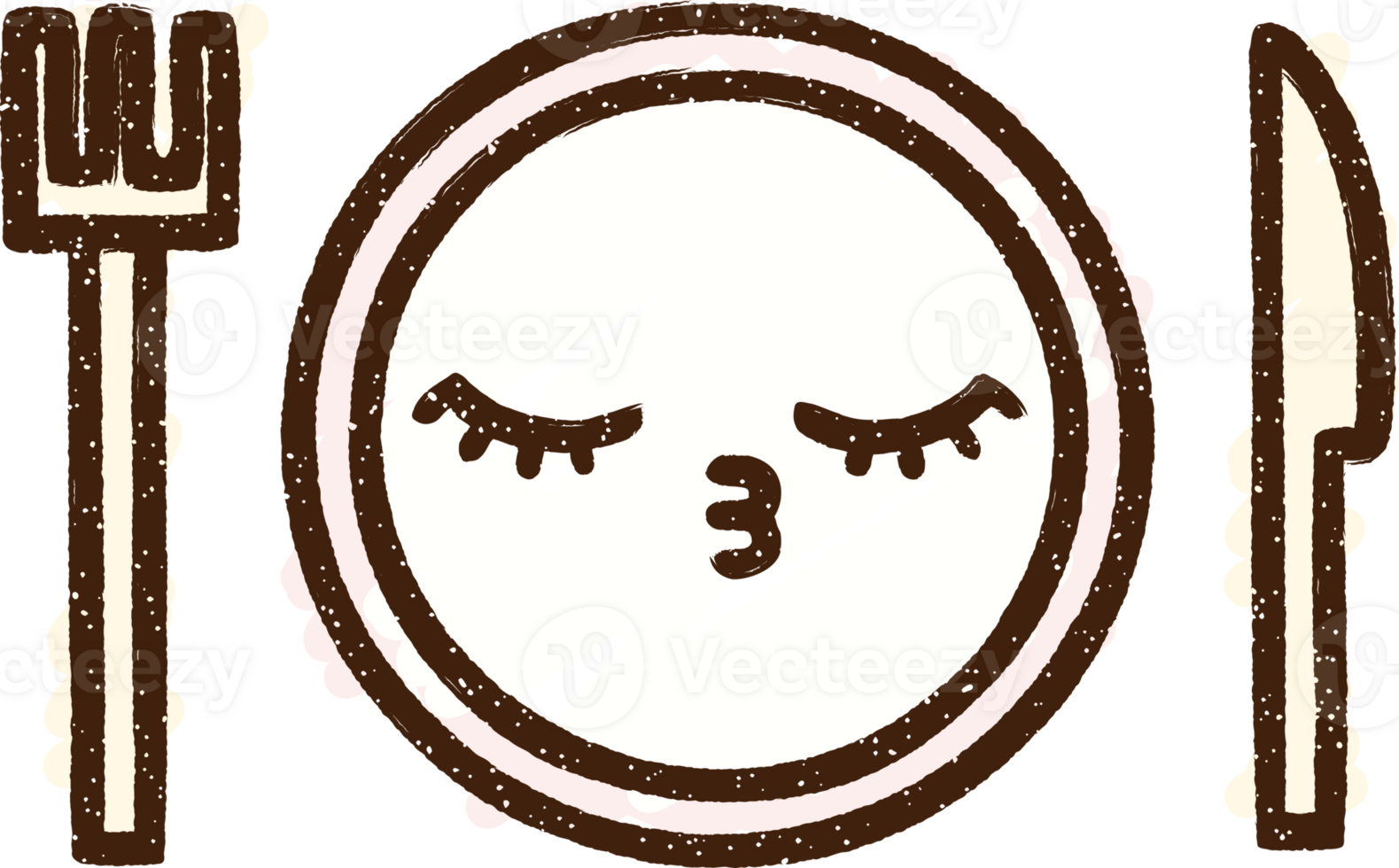 a plate with a fork and knife on it png