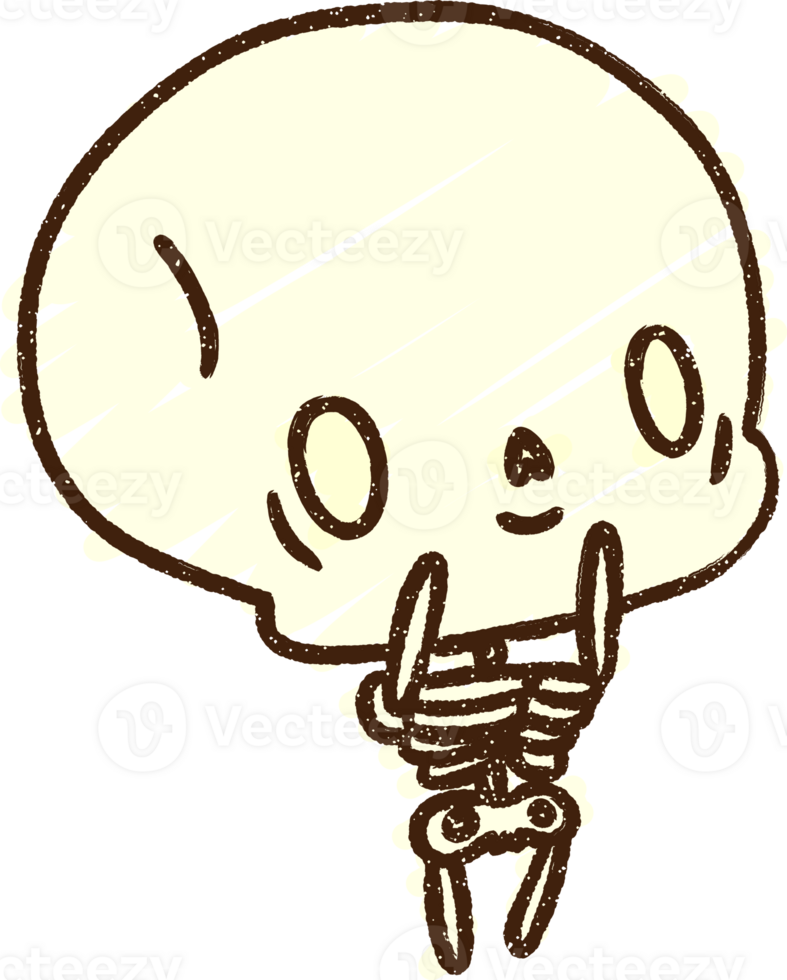 a cartoon skeleton with a big head png