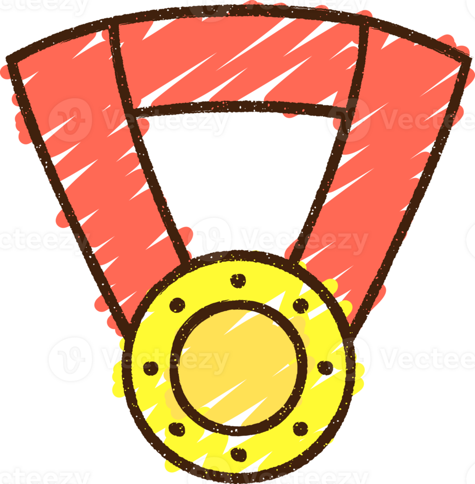 a medal with a red ribbon on it png
