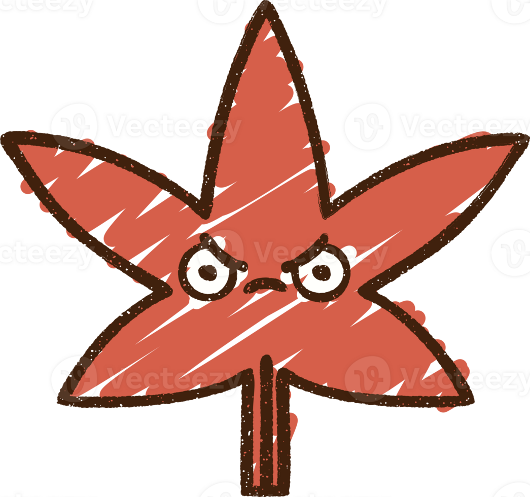 a cartoon red maple leaf with an angry expression png