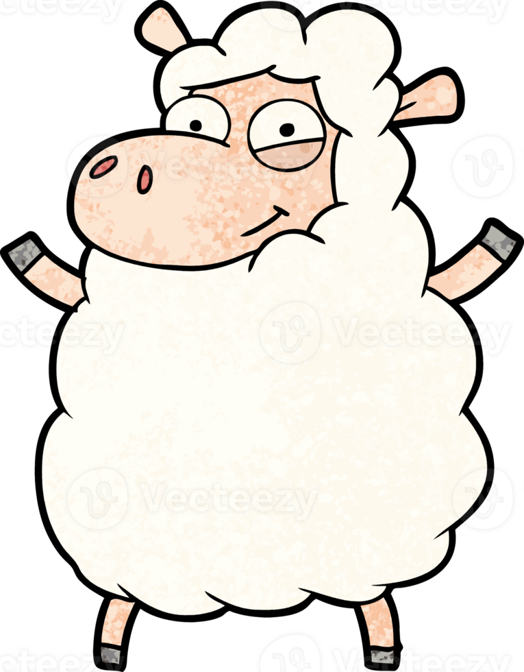 cartoon sheep drawing png