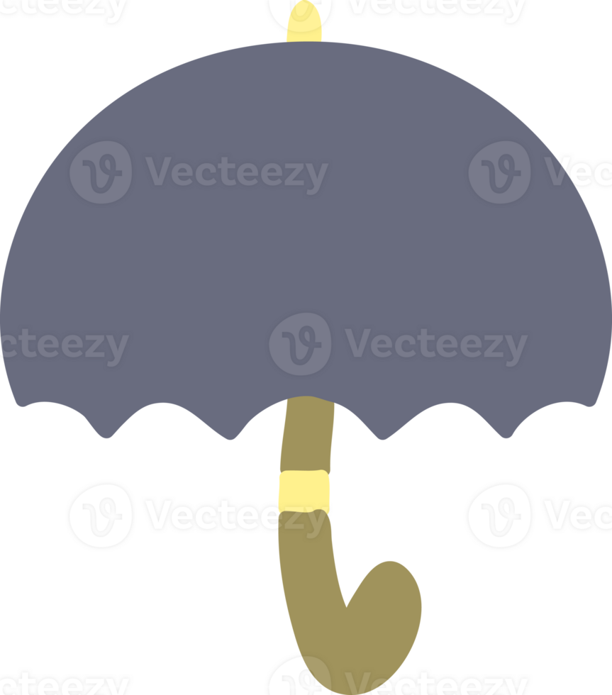 an umbrella with a yellow handle and a brown handle png