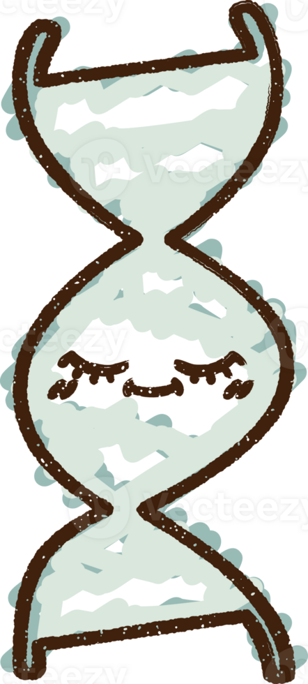 a cartoon dna strand with eyes and a smile png