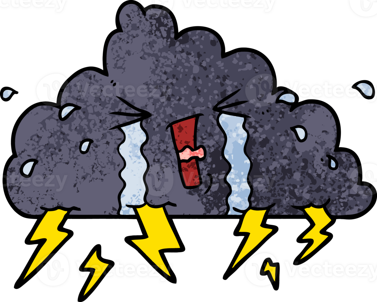 cartoon thundercloud drawing png