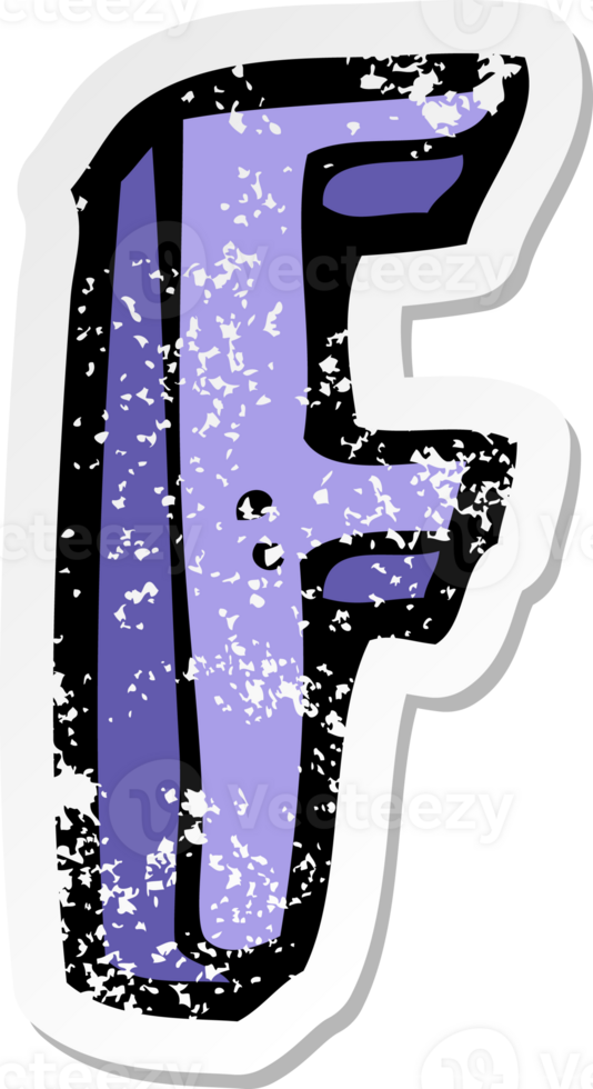 retro distressed sticker of a cartoon letter drawing png