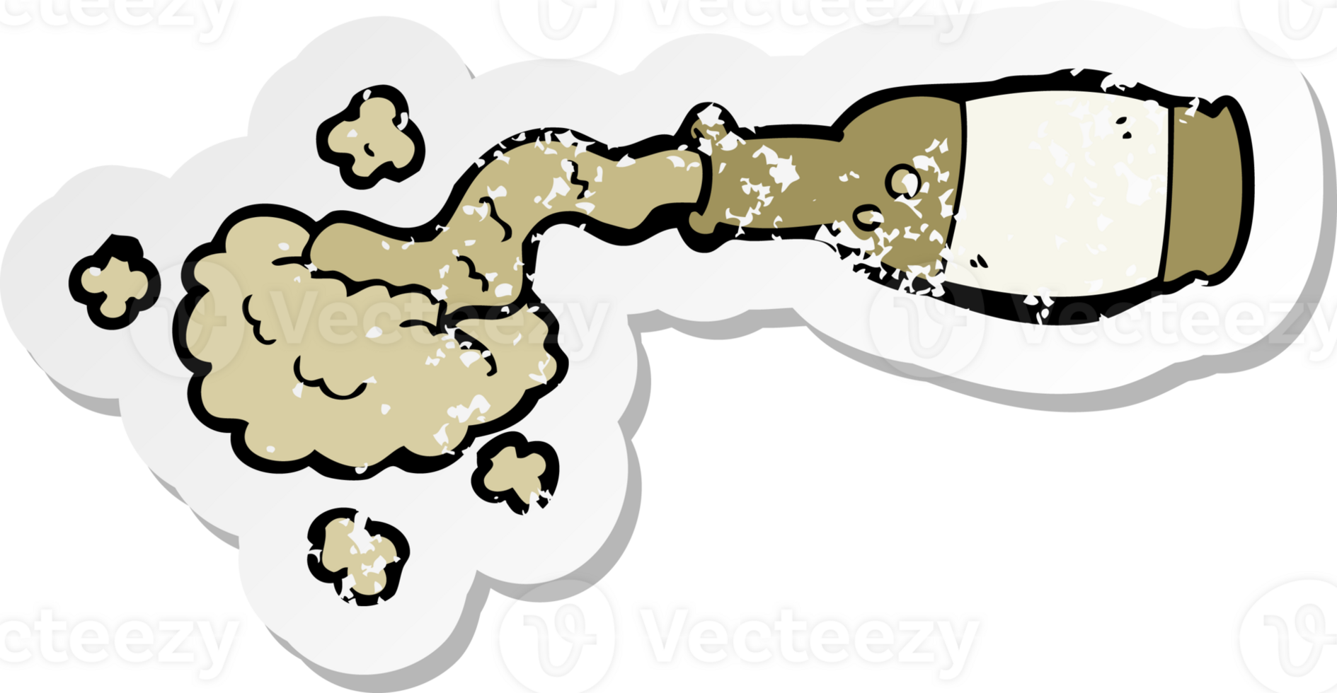 retro distressed sticker of a cartoon spilled beer drawing png