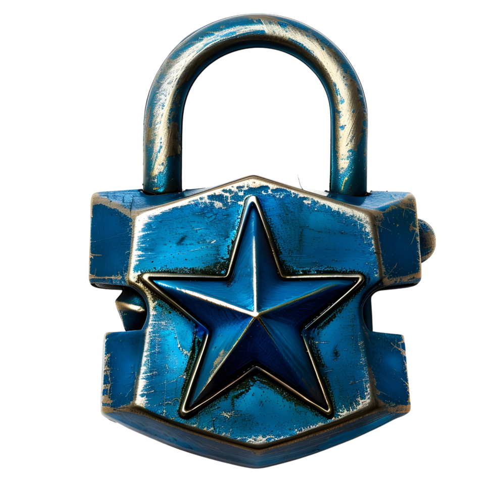 Blue star shape lock png