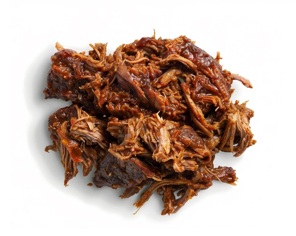 Pile of Shredded Beef on a White Surface photo