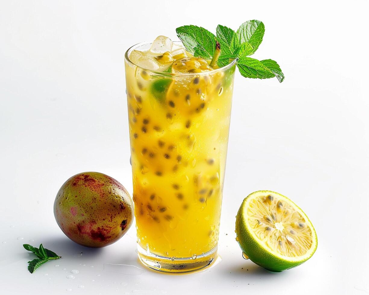 a glass of orange juice photo