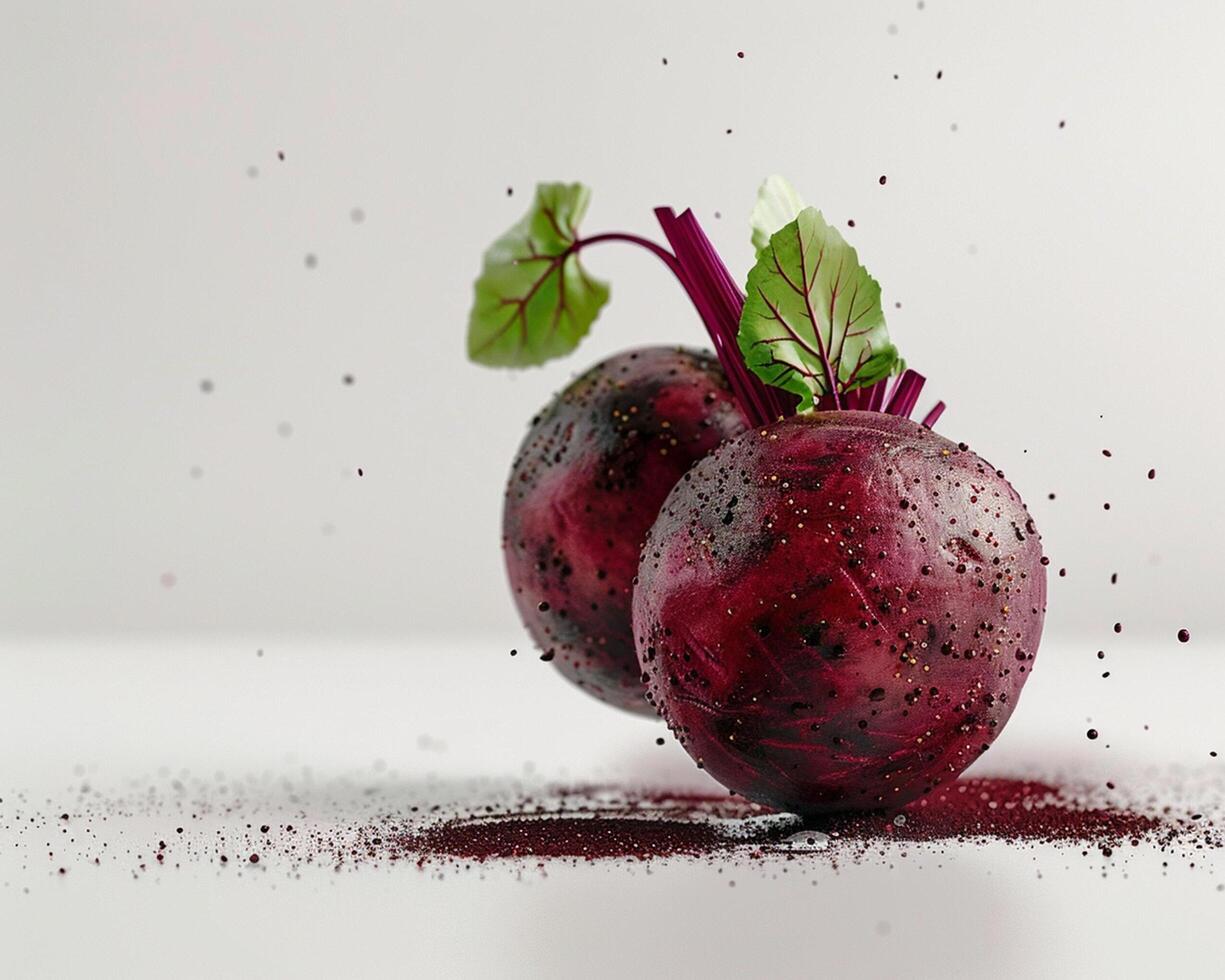 two beets are being sprayed with water photo
