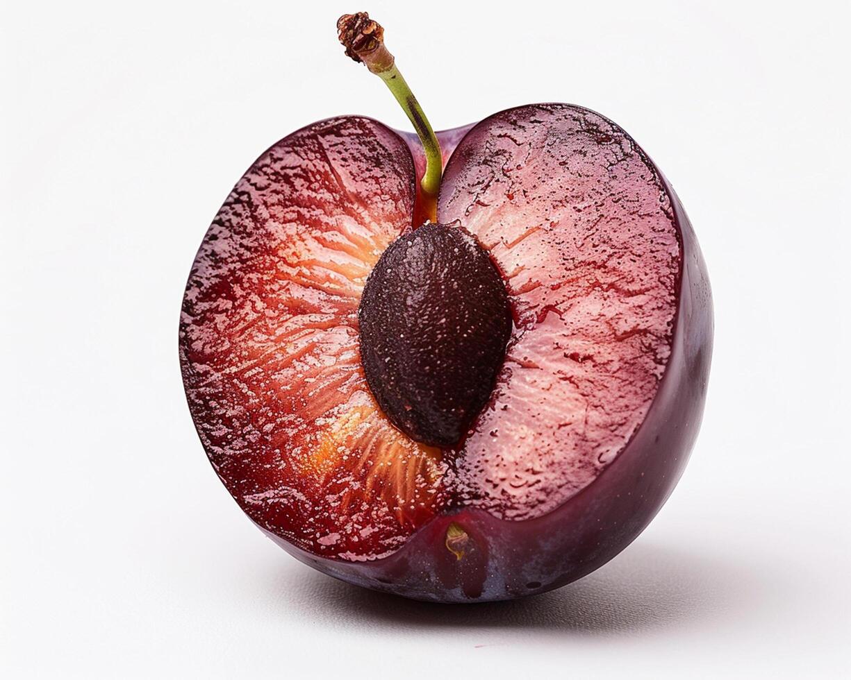 a half eaten plum photo