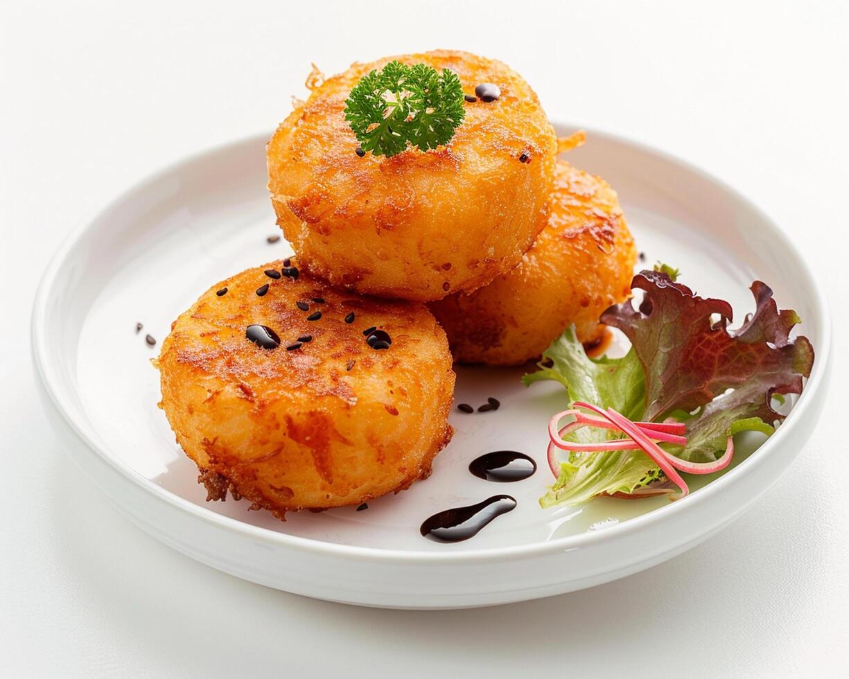 A White Plate with Food photo