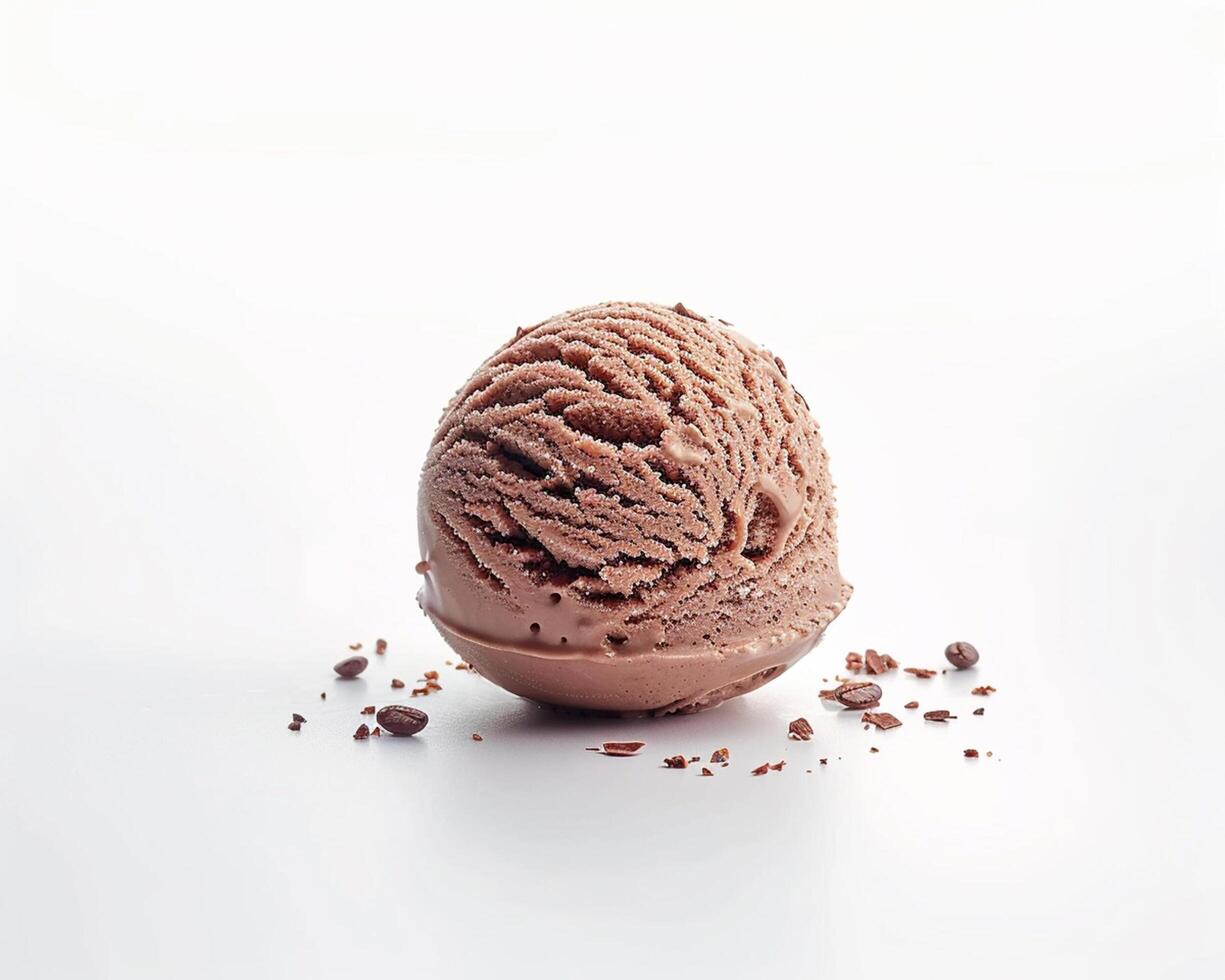 An Ice Cream Ball with Chocolate Chips on It photo