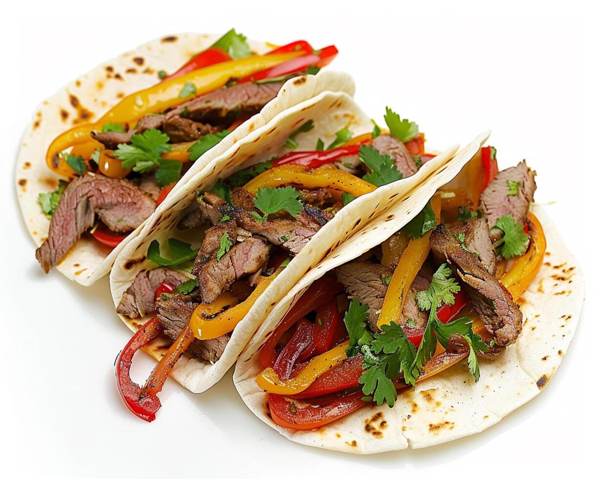 Two Tacos on a White Plate photo