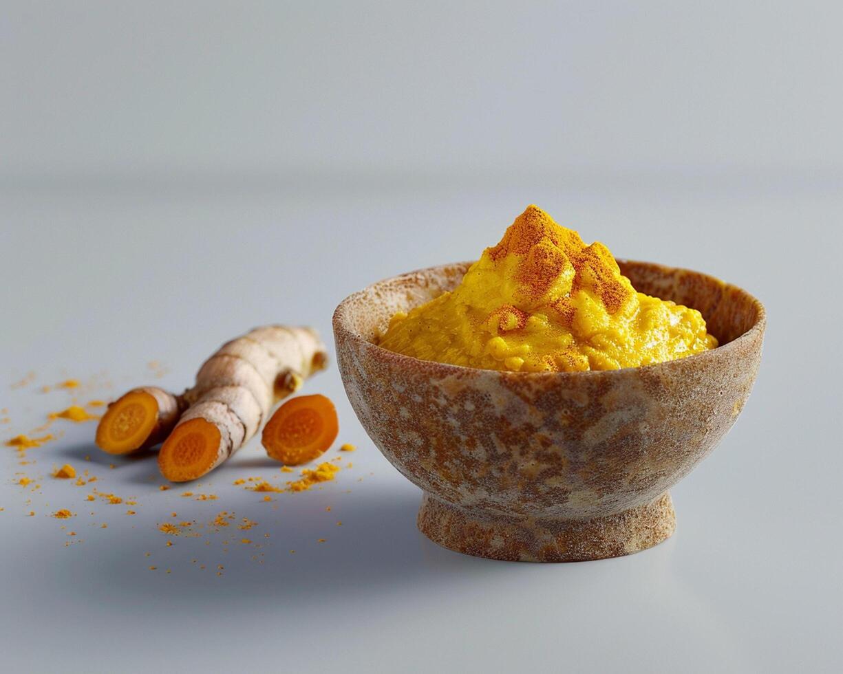 Bowl of Turmeric and a Spoon photo