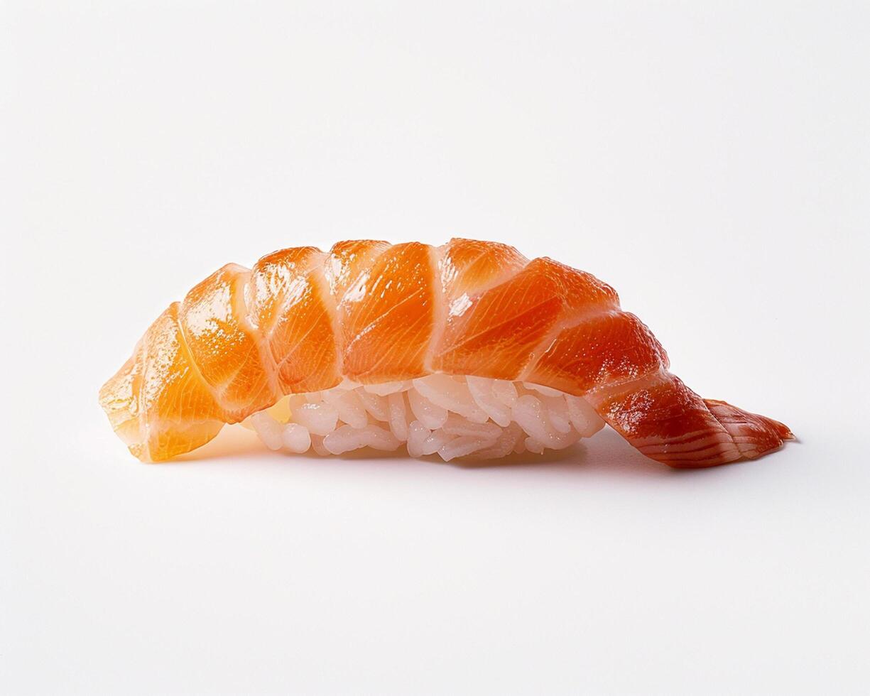 A Sushi Roll with Orange and White Rice photo