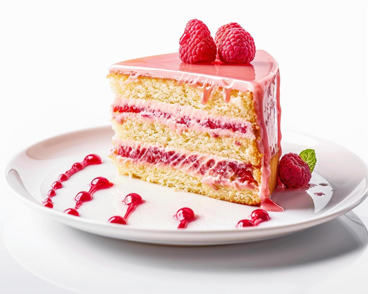 a piece of cake on a plate photo