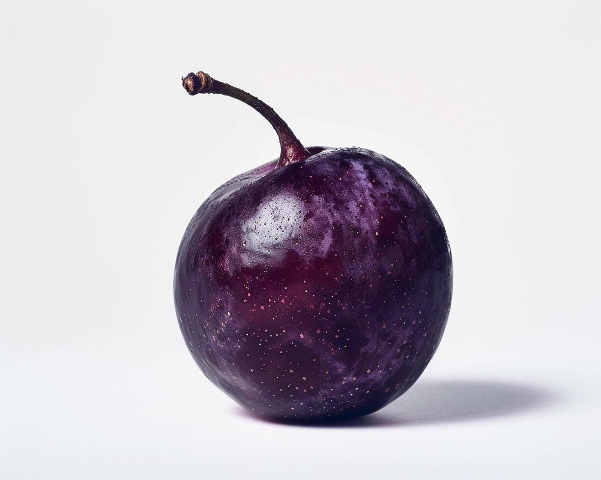 a single plum is shown on a white background photo