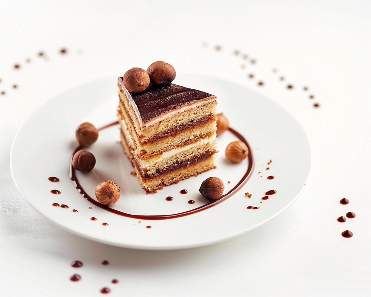 a piece of cake on a plate photo