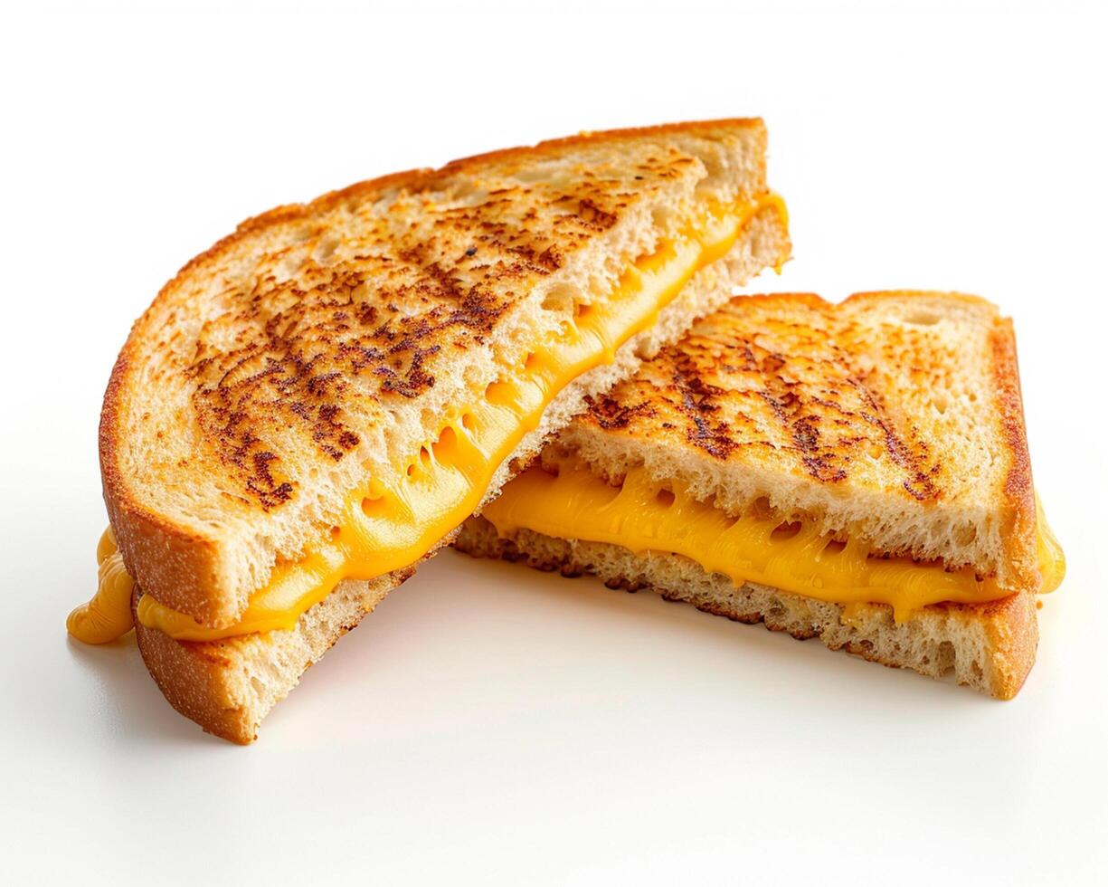 a grilled cheese sandwich cut in half photo