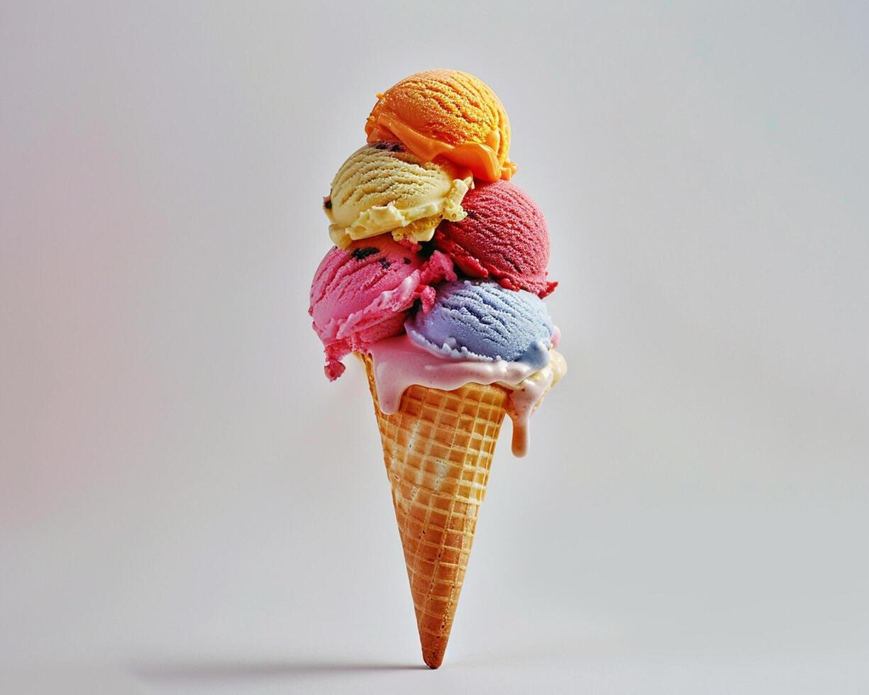 Colorful Ice Cream Cone photo