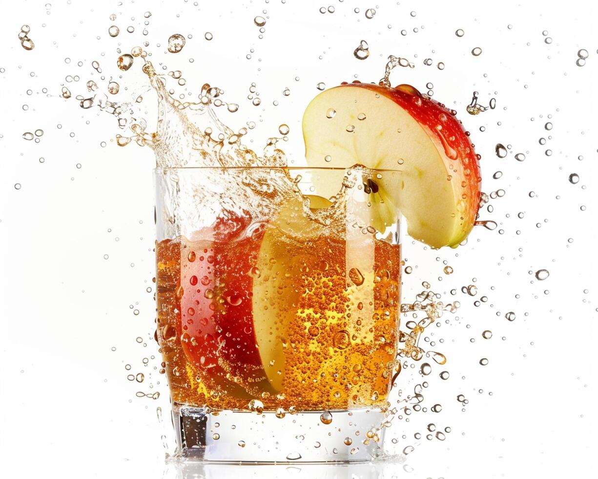 an apple is being splashed with water photo
