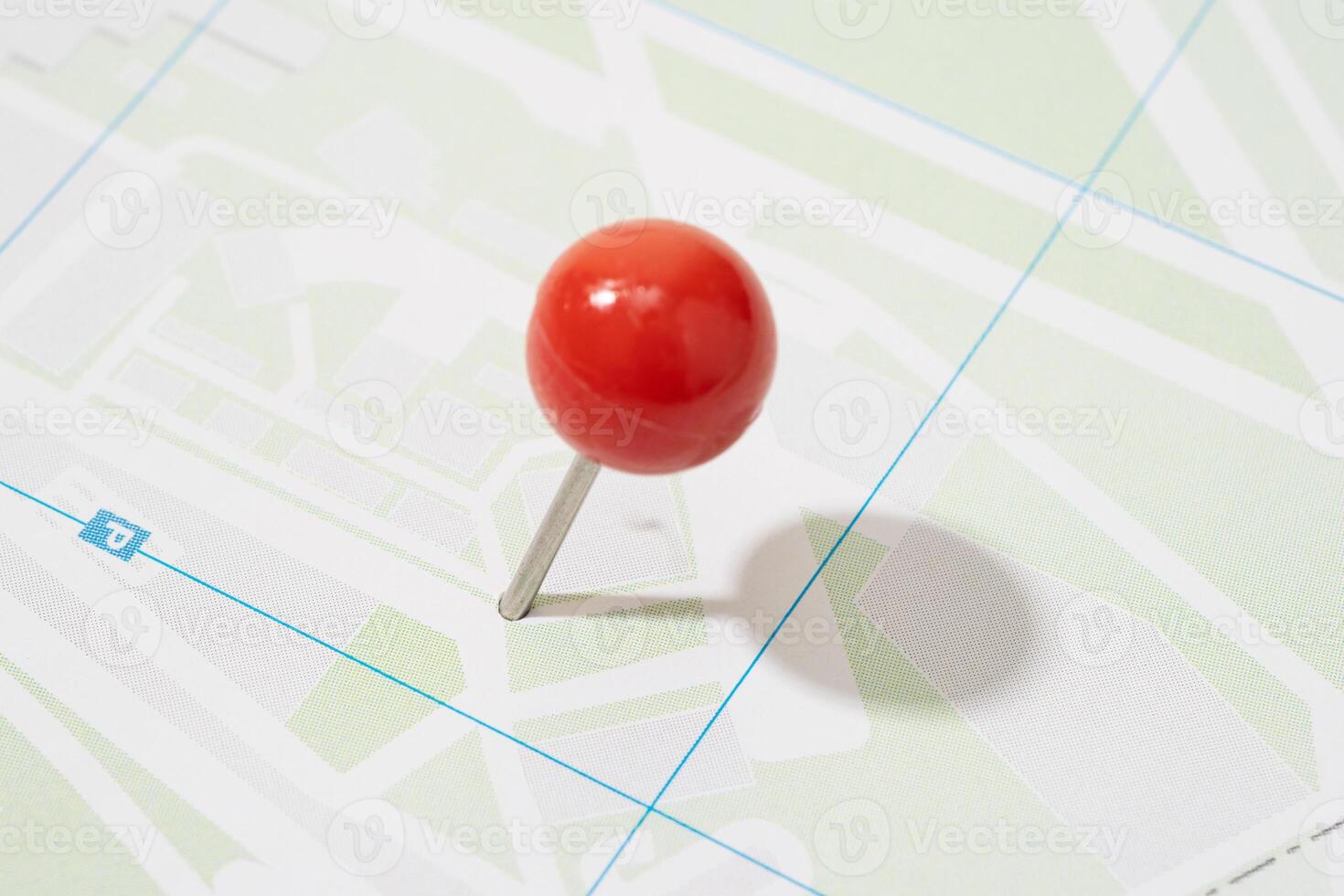 Street Map with red pin point. Map location concept photo