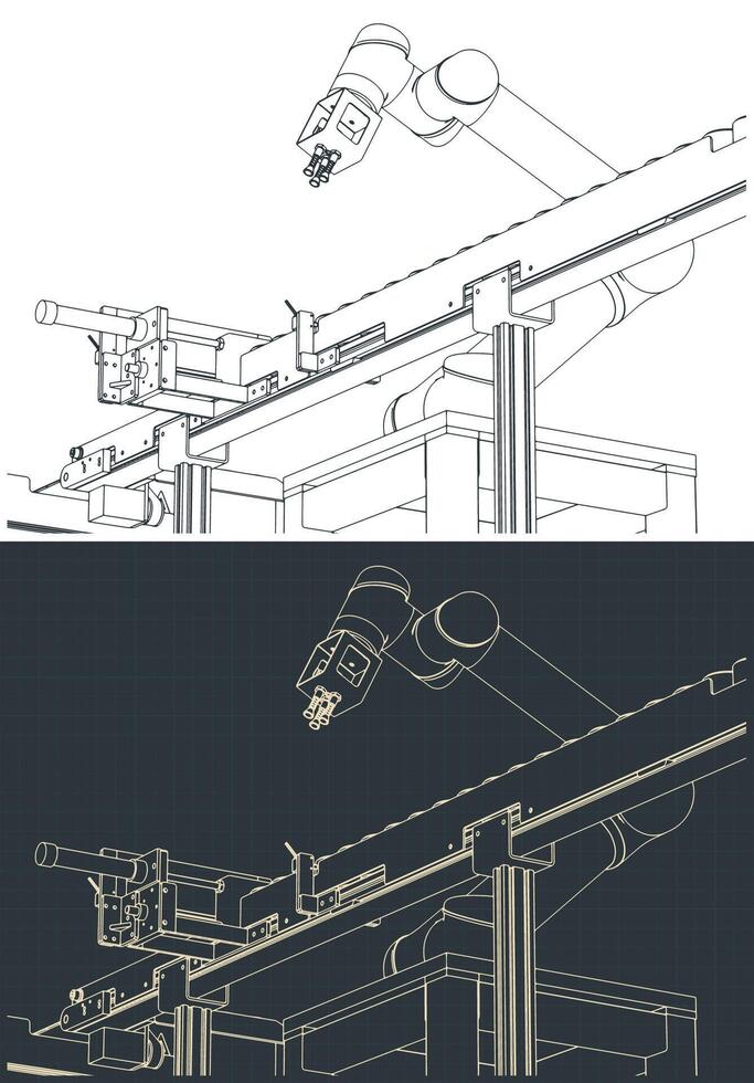 Robotic factory line vector