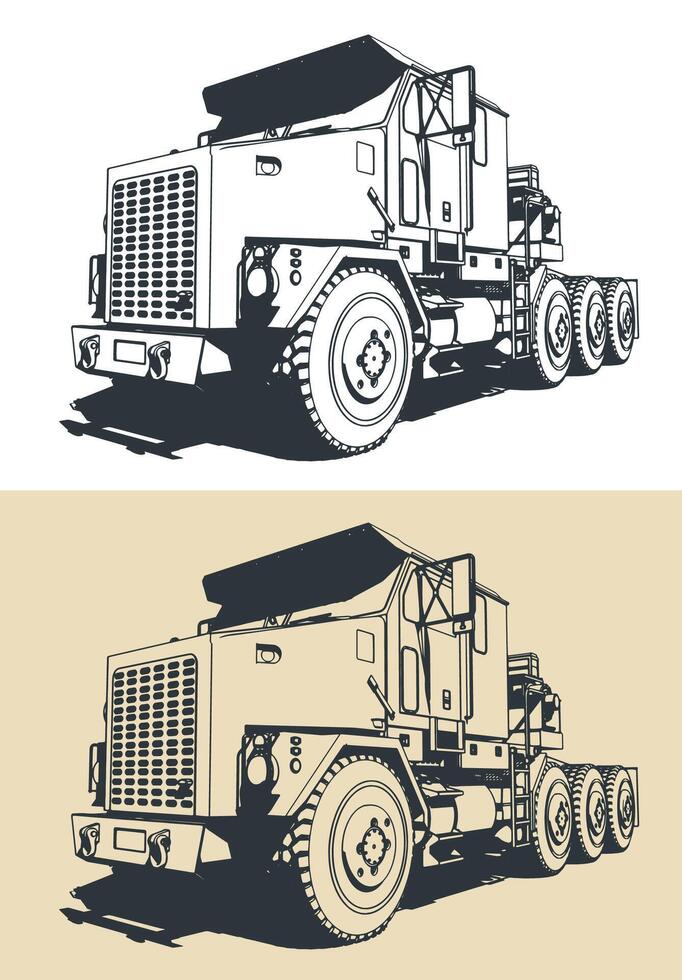 Heavy equipment transporter vector