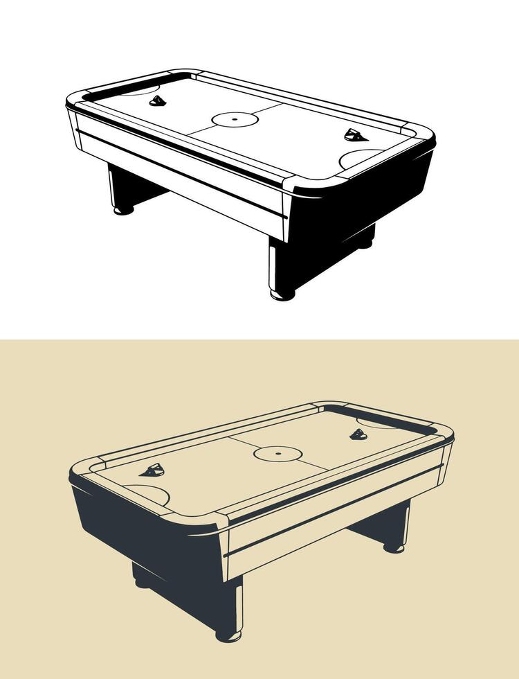 Table air hockey game vector