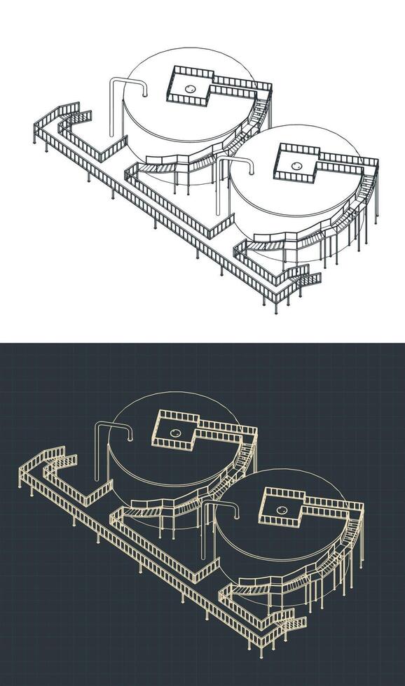 Storage Tank Drawings vector