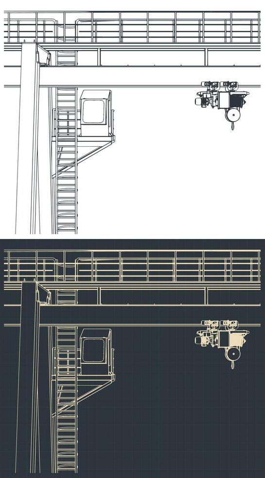 Large crane closeup vector