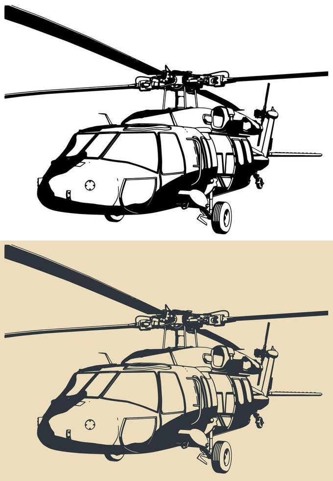 Helicopter close up vector