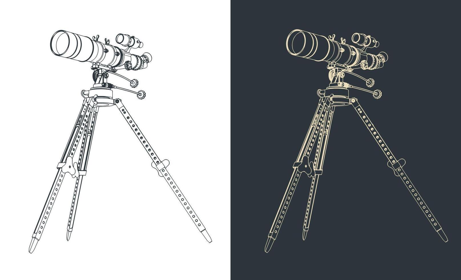Telescope on a tripod vector