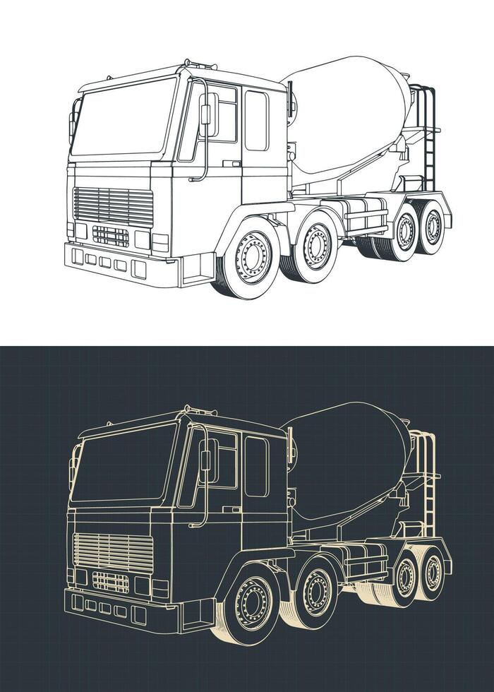 Concrete mixer truck vector