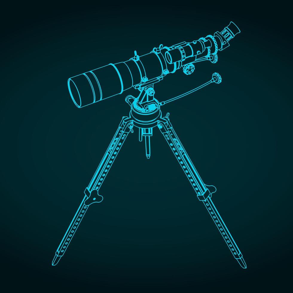 Telescope on a tripod vector