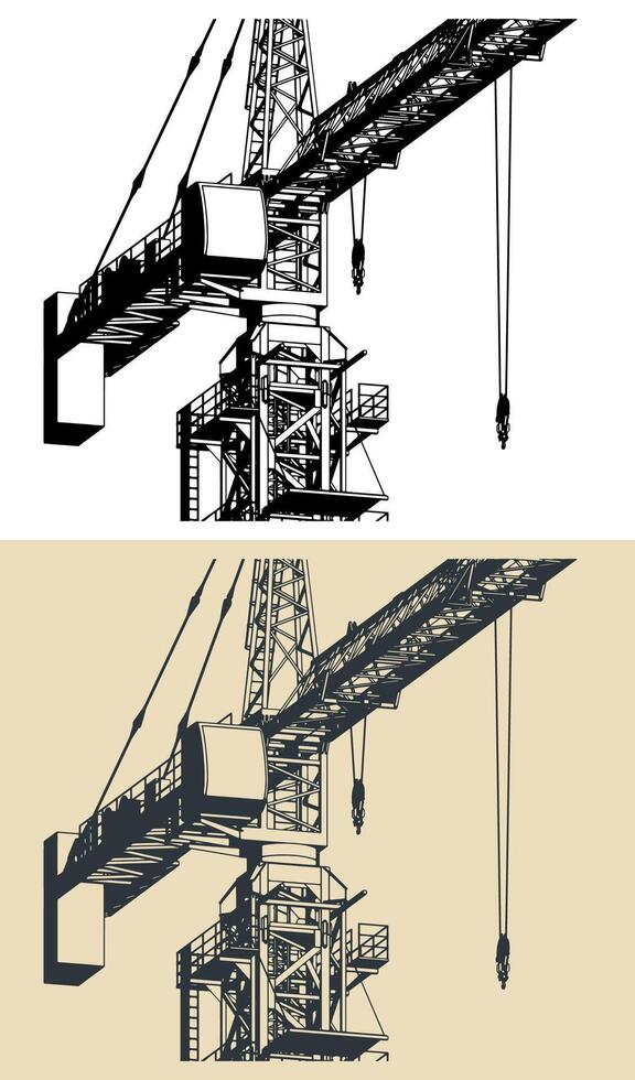 Construction crane illustrations vector