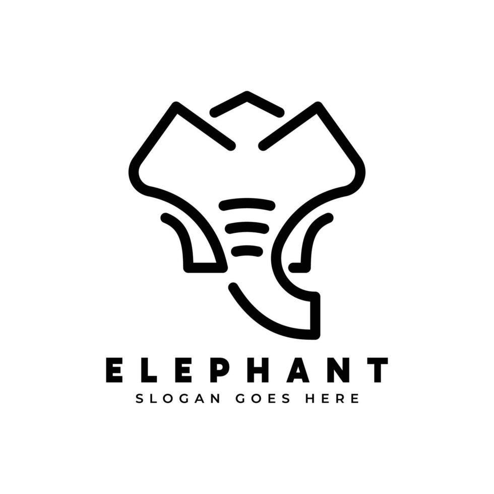 Elephant logo design with minimalist stylish design concept. Animal sign icon logo design template. vector