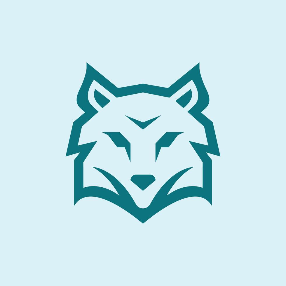 Logo of a wolf head with a abstract stylish and minimalist design concept. Logo icon mascot symbol sign illustration. vector