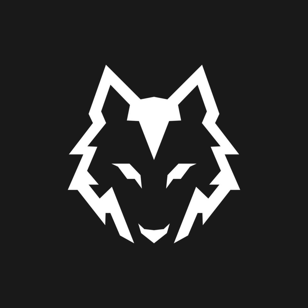 Logo of a wolf head with a abstract stylish and minimalist design concept. Logo icon mascot symbol sign illustration. vector
