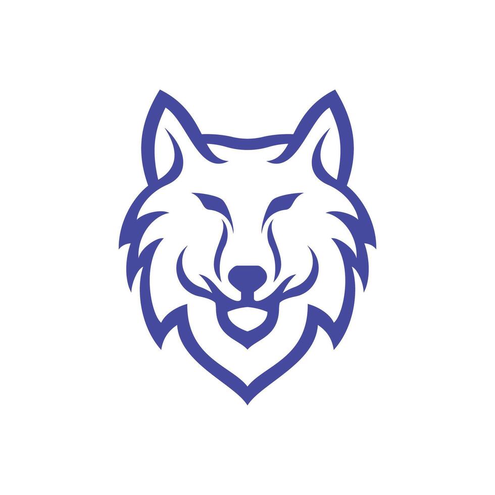 Logo of a wolf head with a abstract stylish and minimalist design concept. Logo icon mascot symbol sign illustration. vector